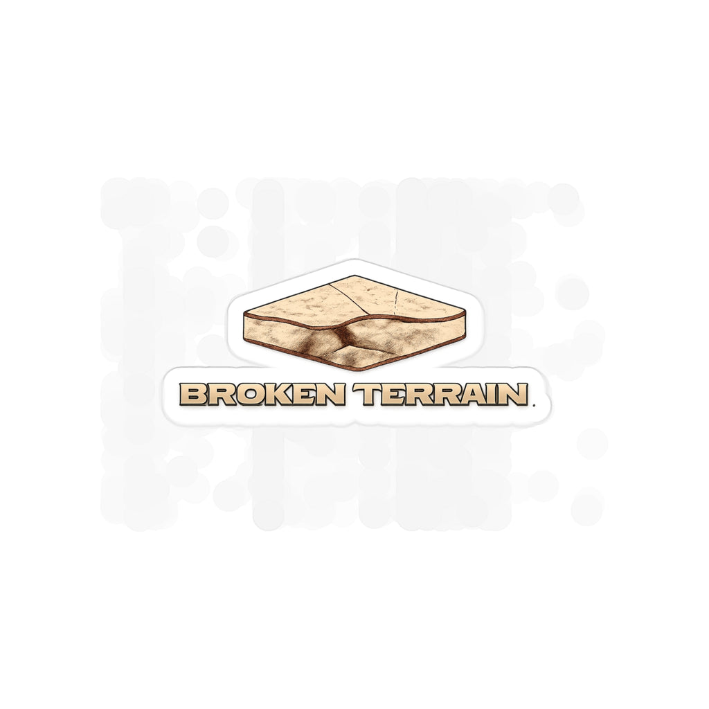 Broken Terrain Die-Cut Outdoor Sticker — Weatherproof Transparent Vinyl