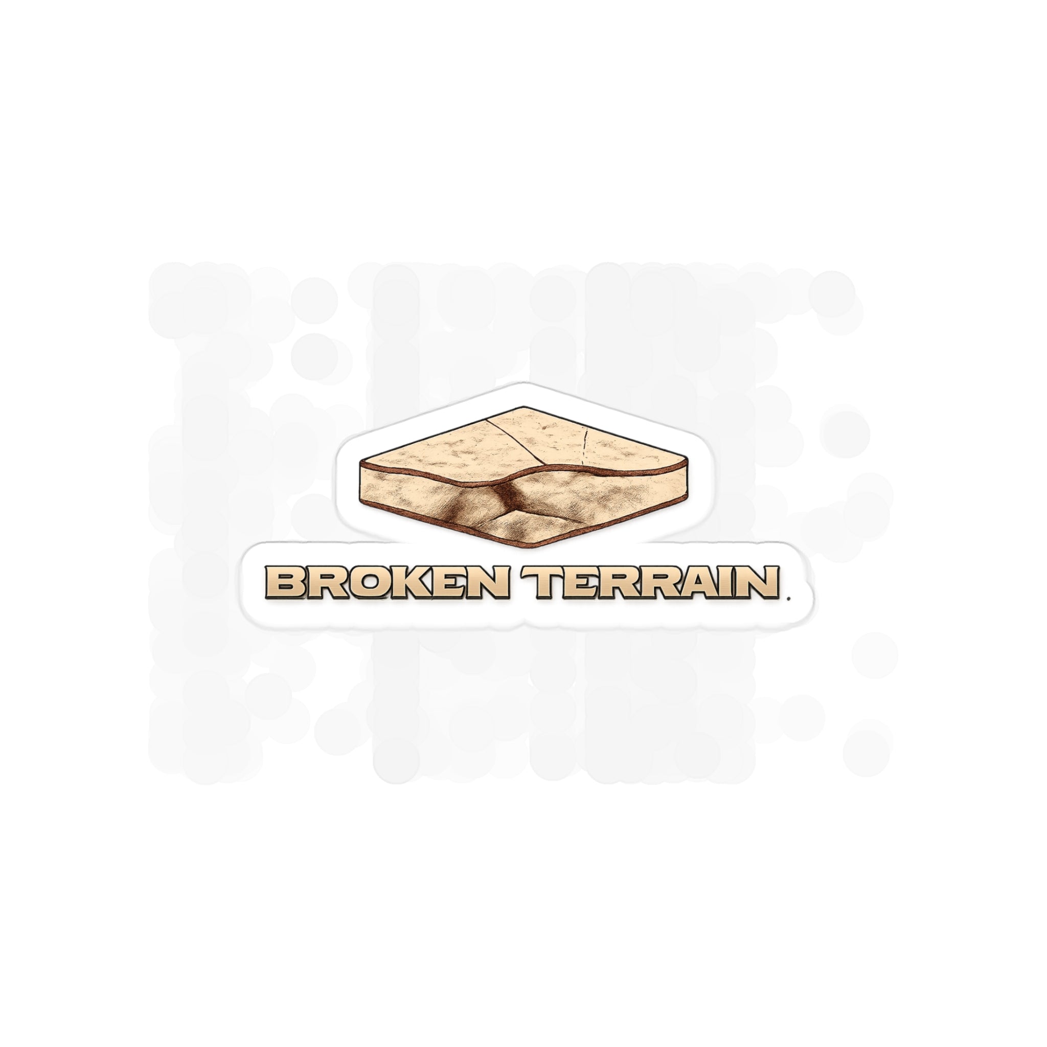 Broken Terrain Die-Cut Outdoor Sticker — Weatherproof Transparent Vinyl