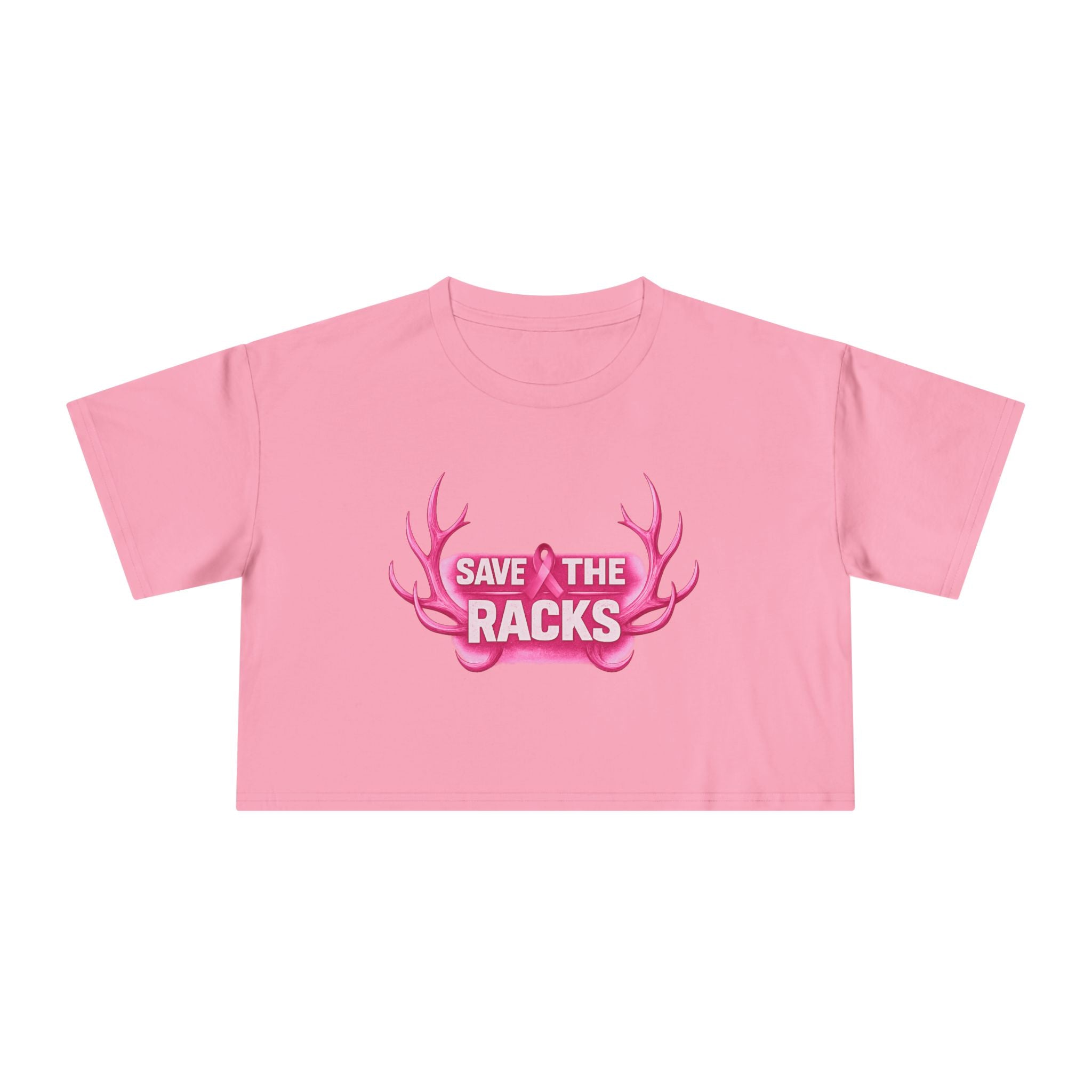 "Save The Racks" Pink Antler Crop Top