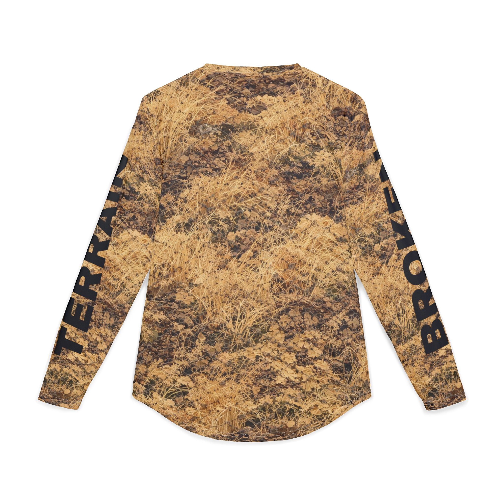 Men's Camo Brown UV Long Sleeve Shirt — All-Over Print Sun Protection