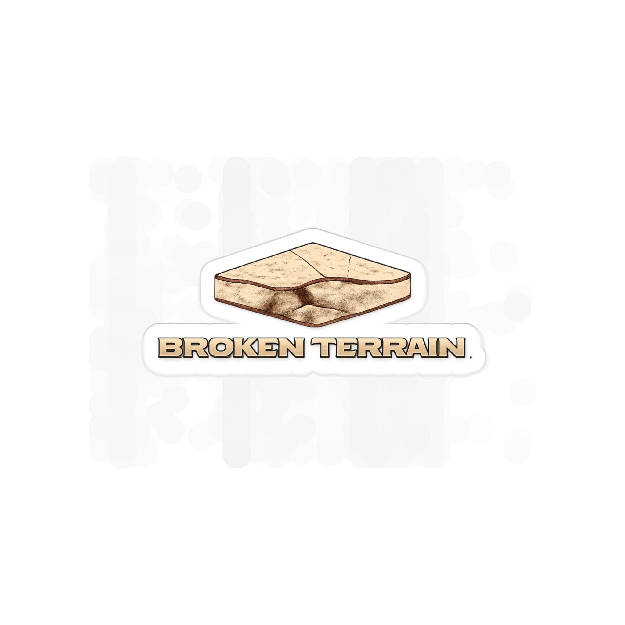 Broken Terrain Die-Cut Outdoor Sticker — Weatherproof Transparent Vinyl