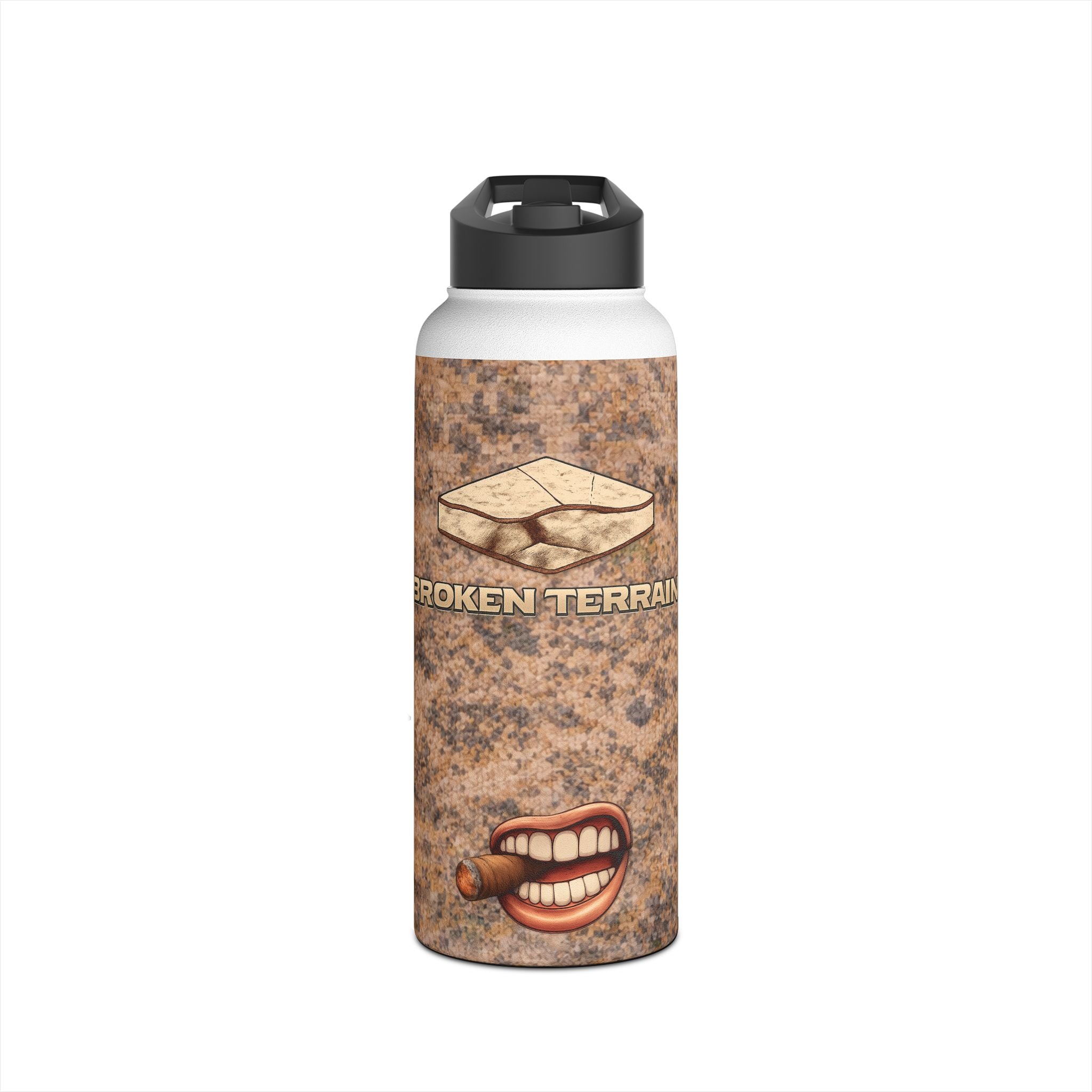 Broken Terrain Cigar Logo Stainless Steel Water Bottle