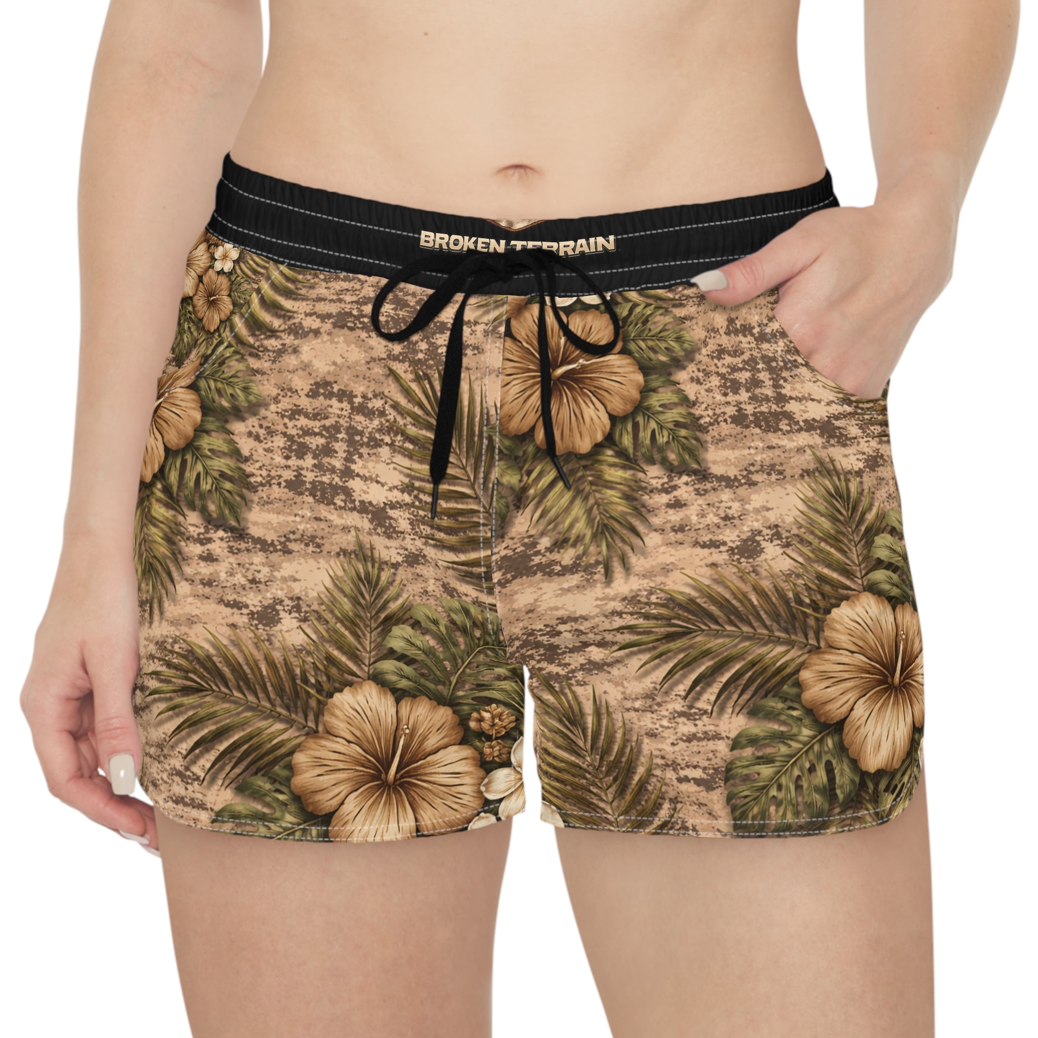 Tropical Hibiscus Camo Lounge Shorts