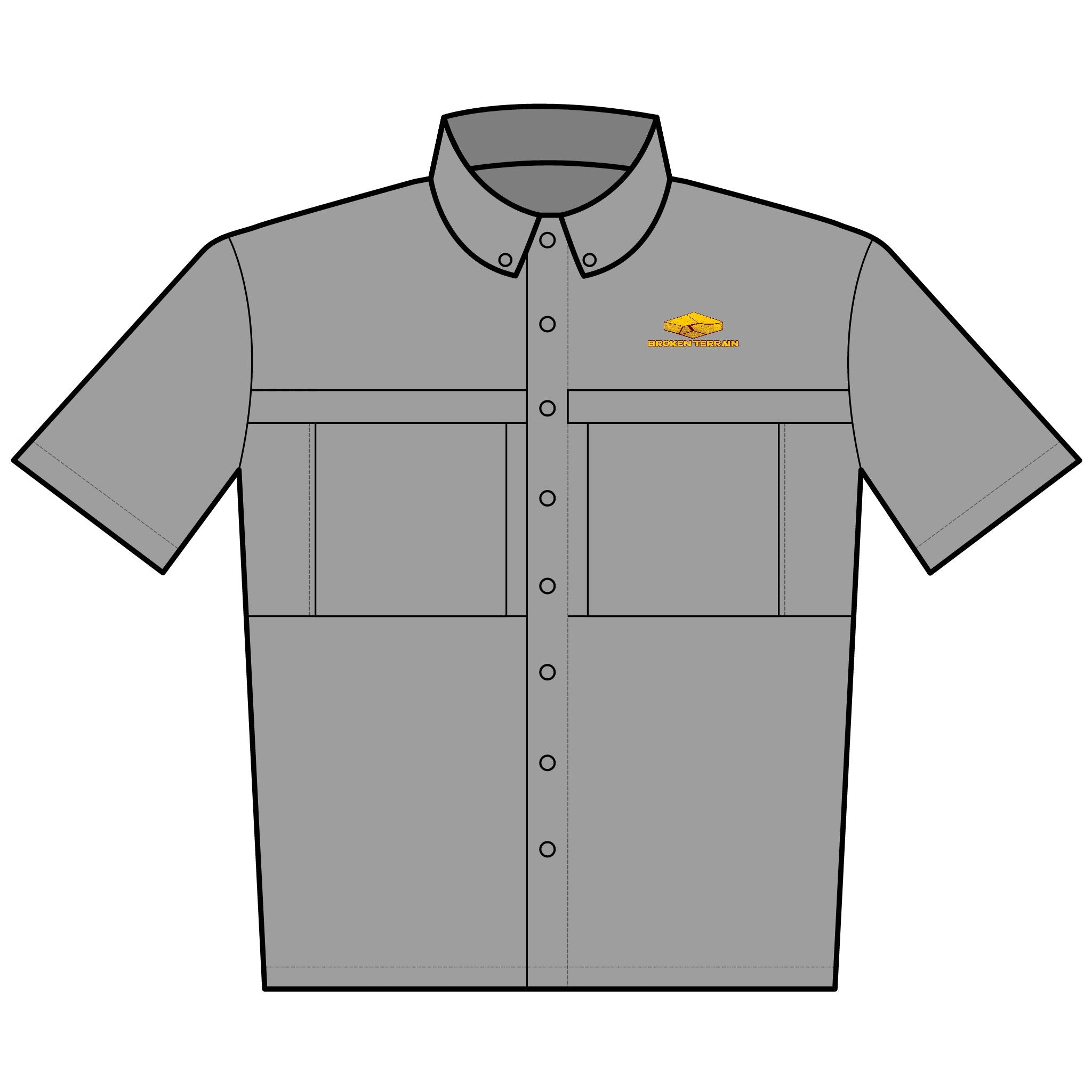 Men's Short Sleeve Embroidered Fishing Shirt