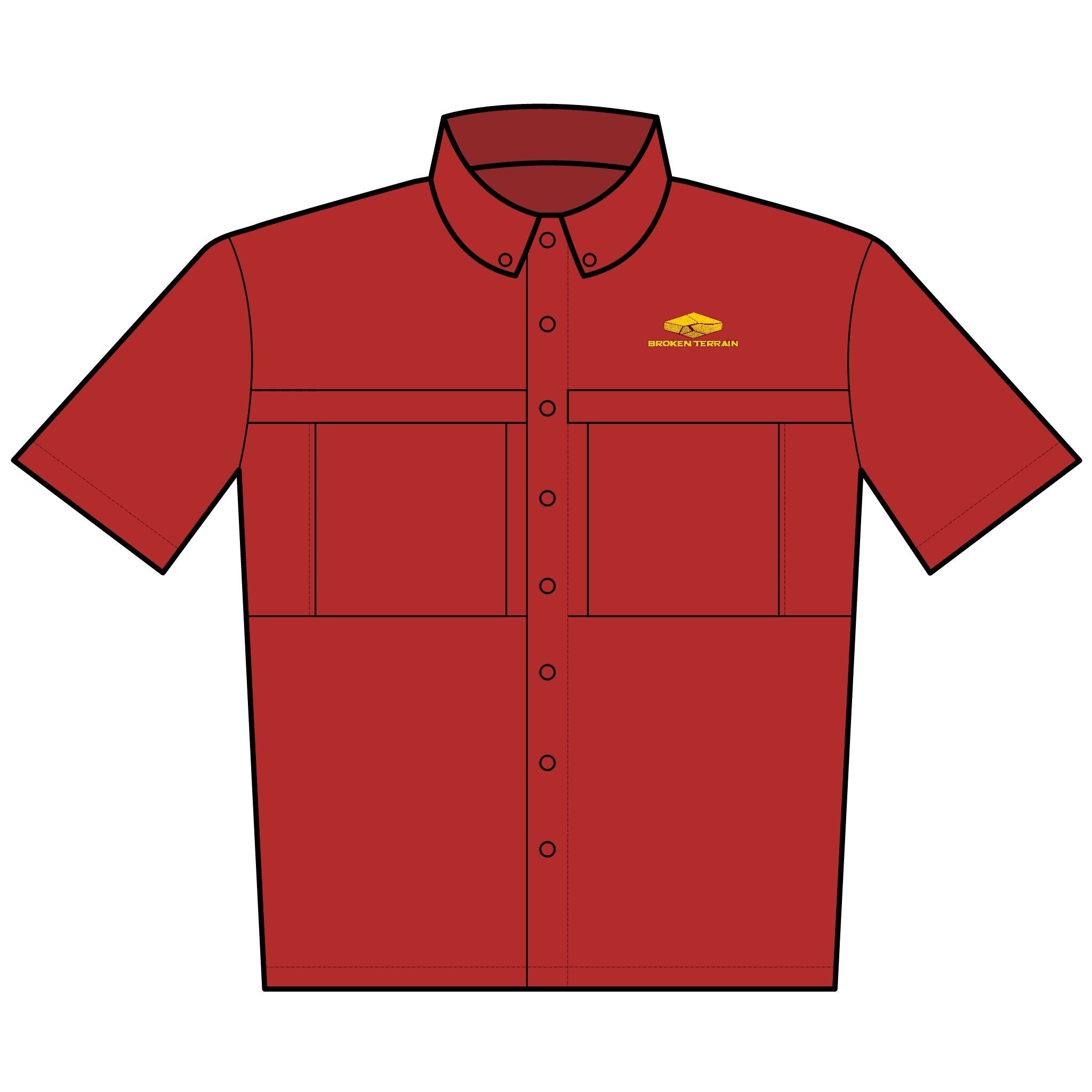 Men's Short Sleeve Embroidered Fishing Shirt