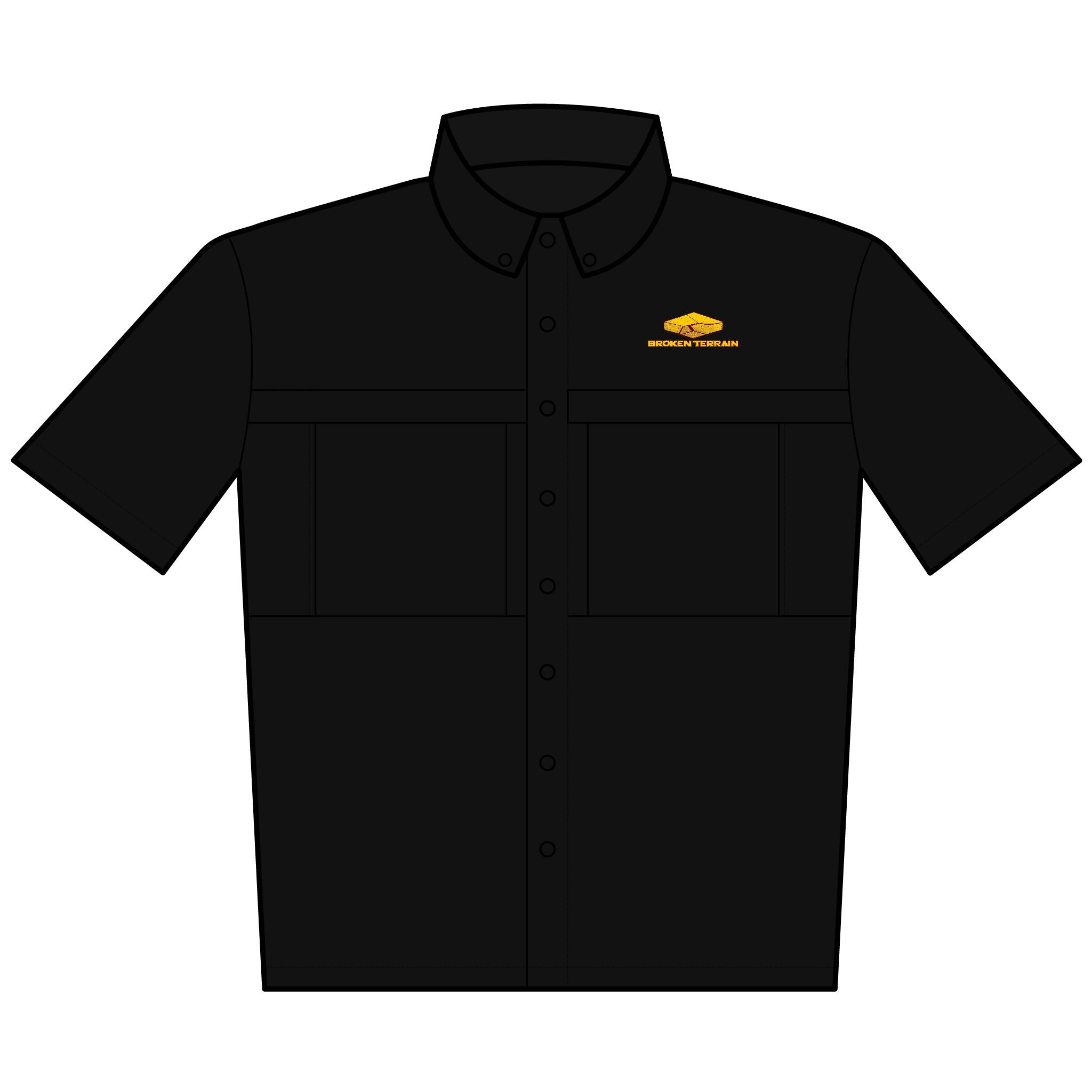Men's Short Sleeve Embroidered Fishing Shirt