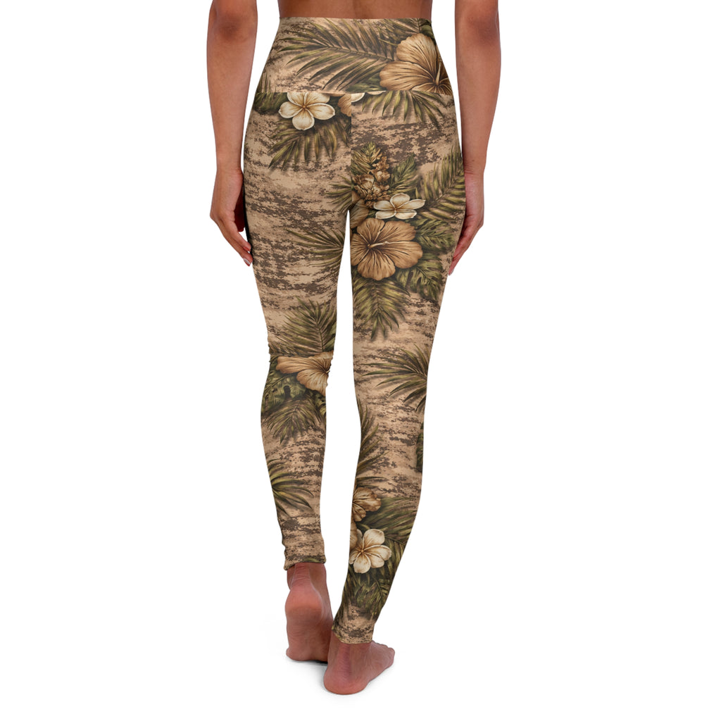Tropical Hibiscus Camo High Waisted yoga pants