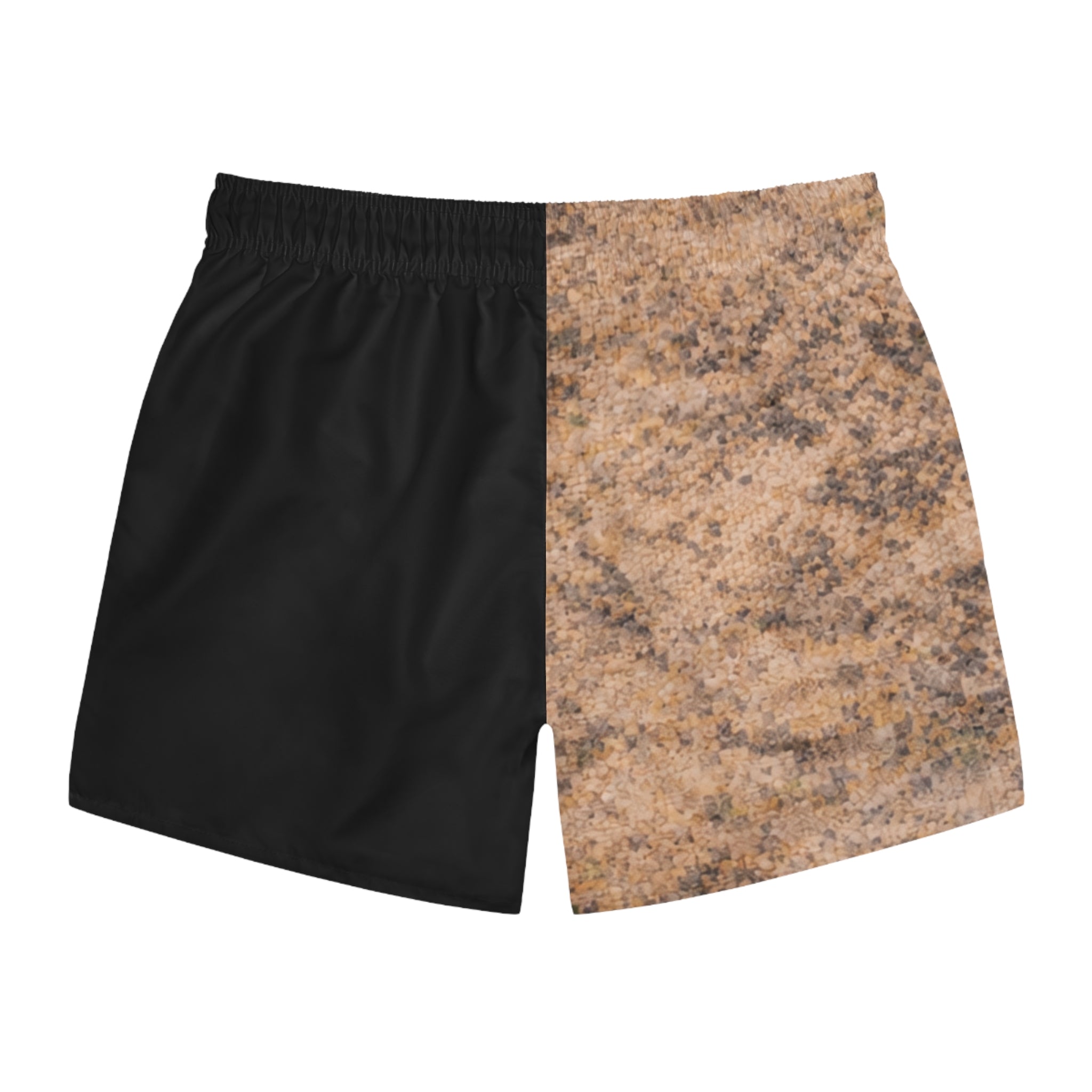 Broken Terrain Swim Trunks — Two-Tone Desert Texture Beach Shorts