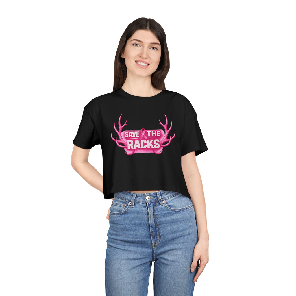 "Save The Racks" Pink Antler Crop Top