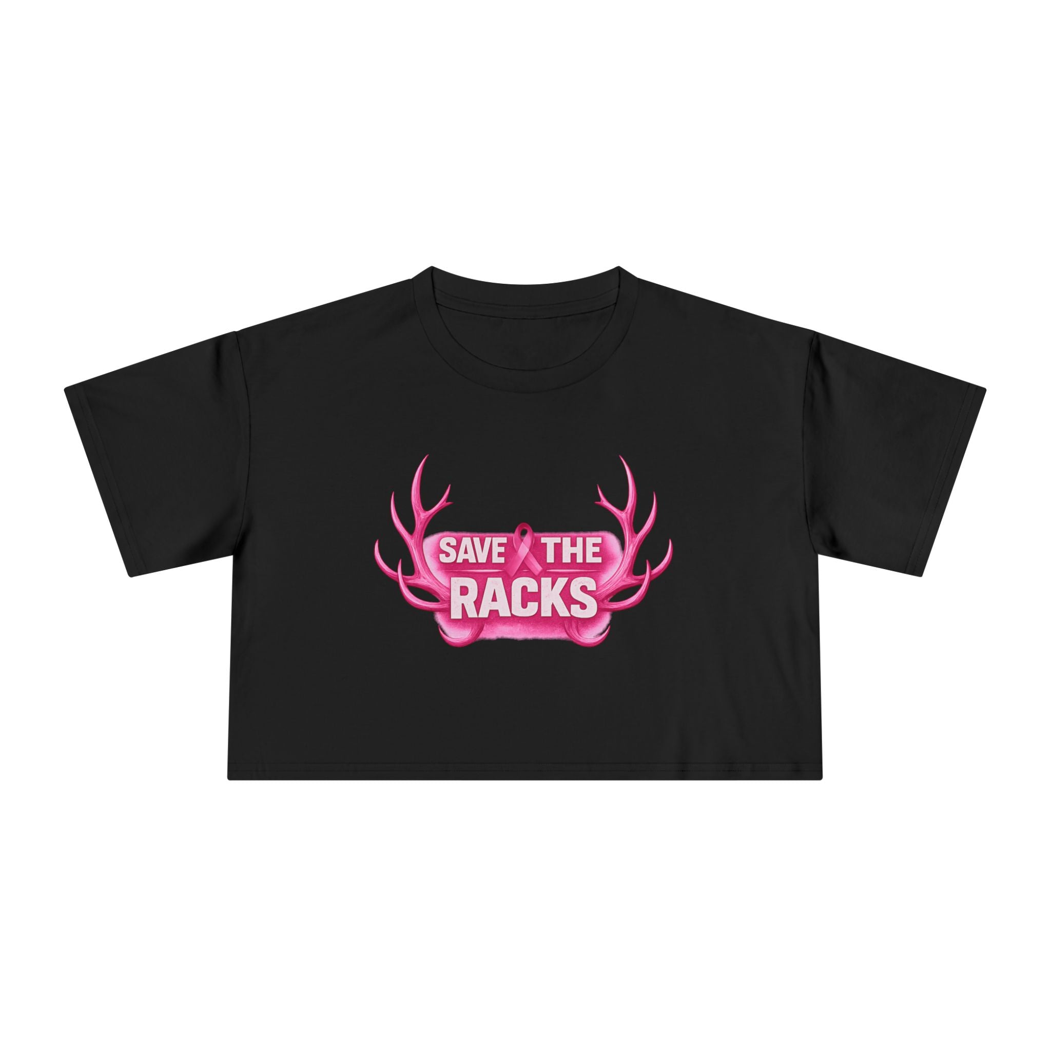 "Save The Racks" Pink Antler Crop Top