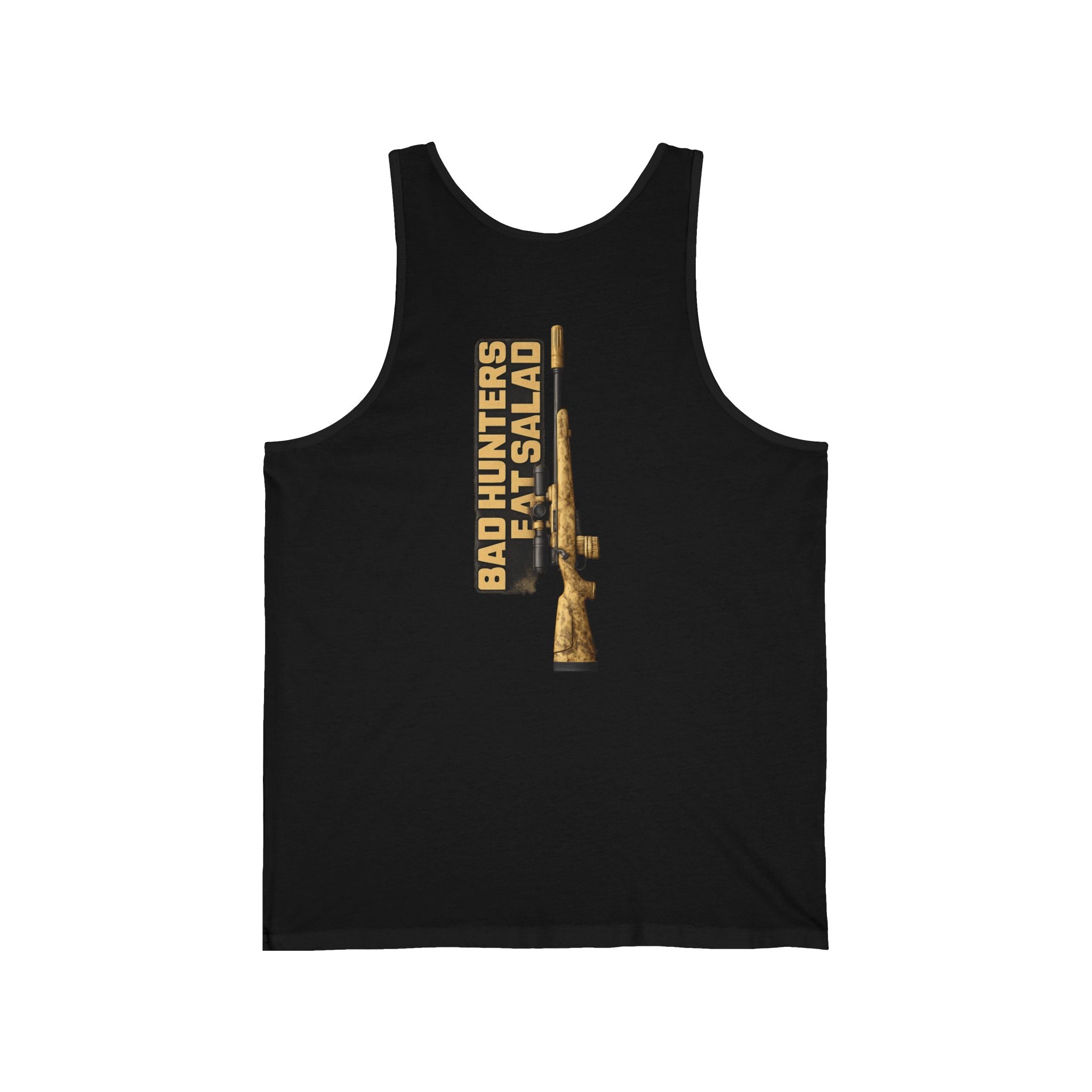 Bad Hunters Eat Salad Tank Top — Hunting Rifle Graphic Unisex Jersey Tank