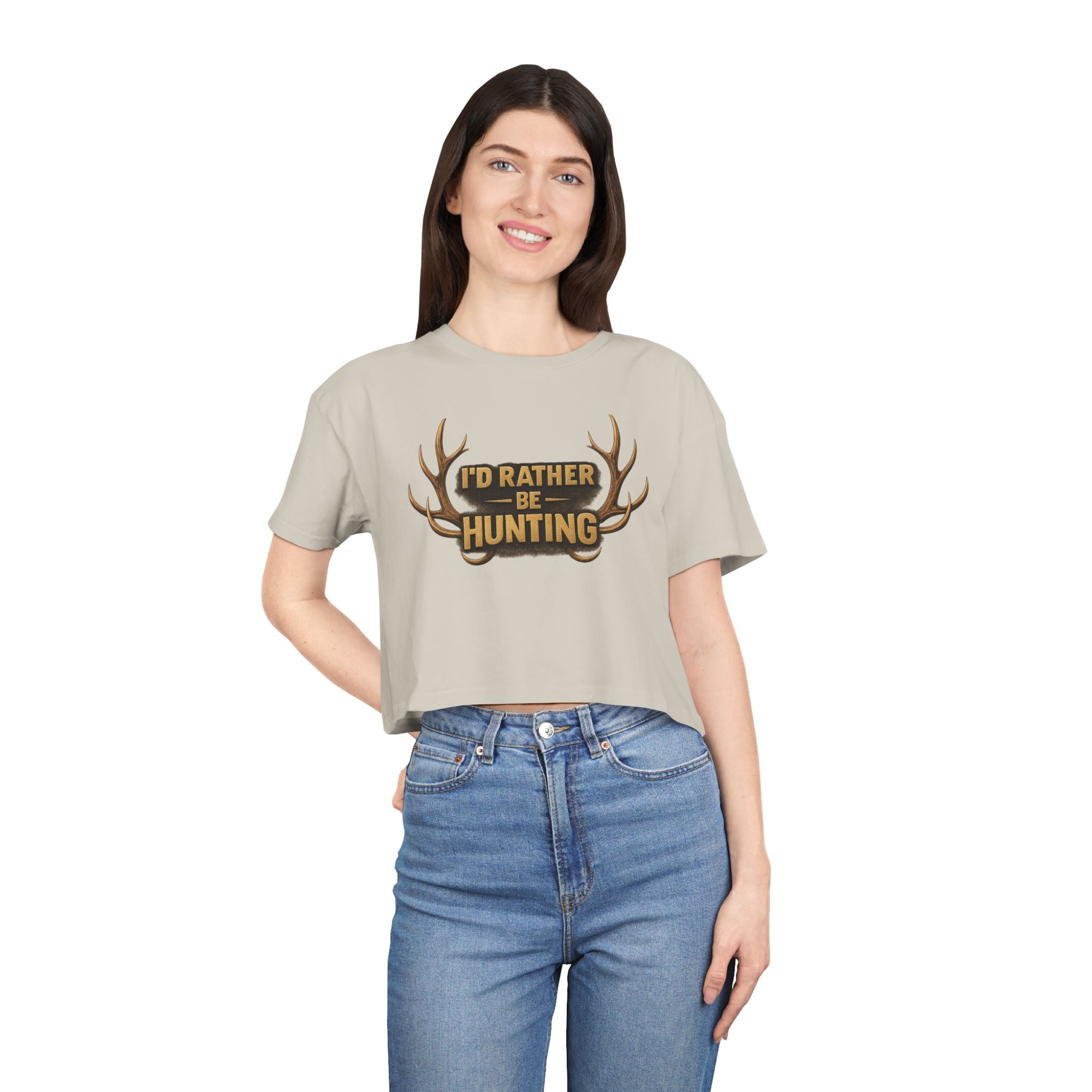 I'd Rather Be Hunting Crop Tee