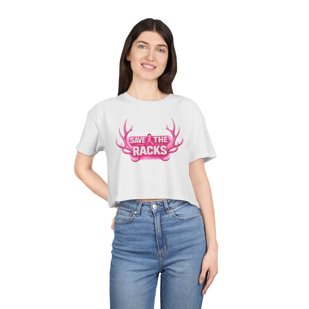 "Save The Racks" Pink Antler Crop Top