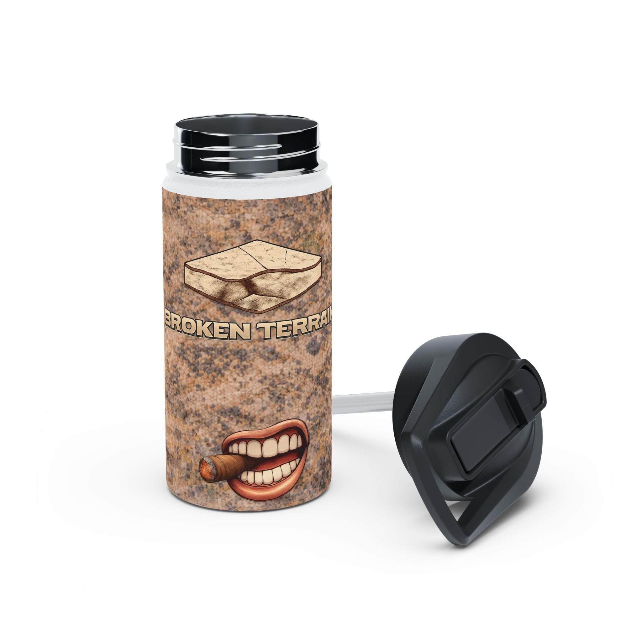 Broken Terrain Cigar Logo Stainless Steel Water Bottle