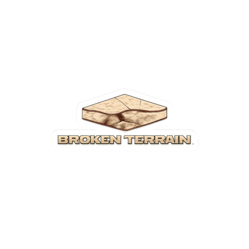 Broken Terrain Sticker — Desert Map Kiss-Cut Vinyl Decal