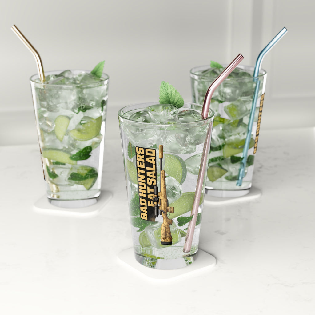 16oz Pint Glass — “Bad Hunters Eat Salad”
