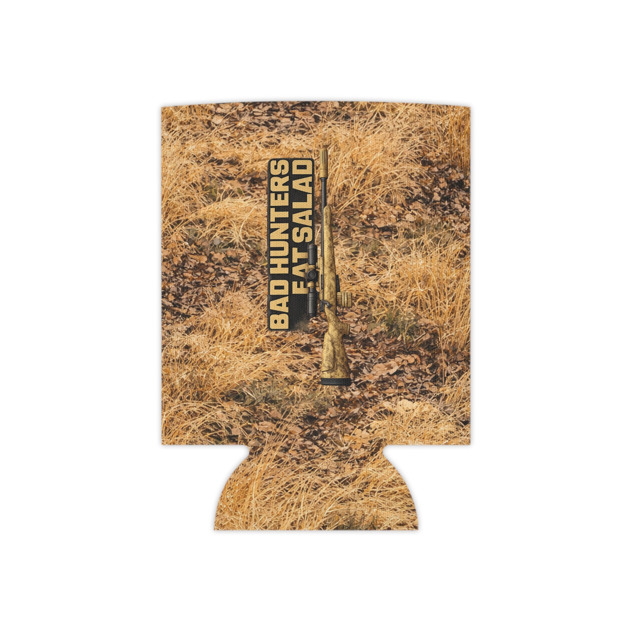 'Bad Hunters Eat Salad' Camouflage Beer Koozie