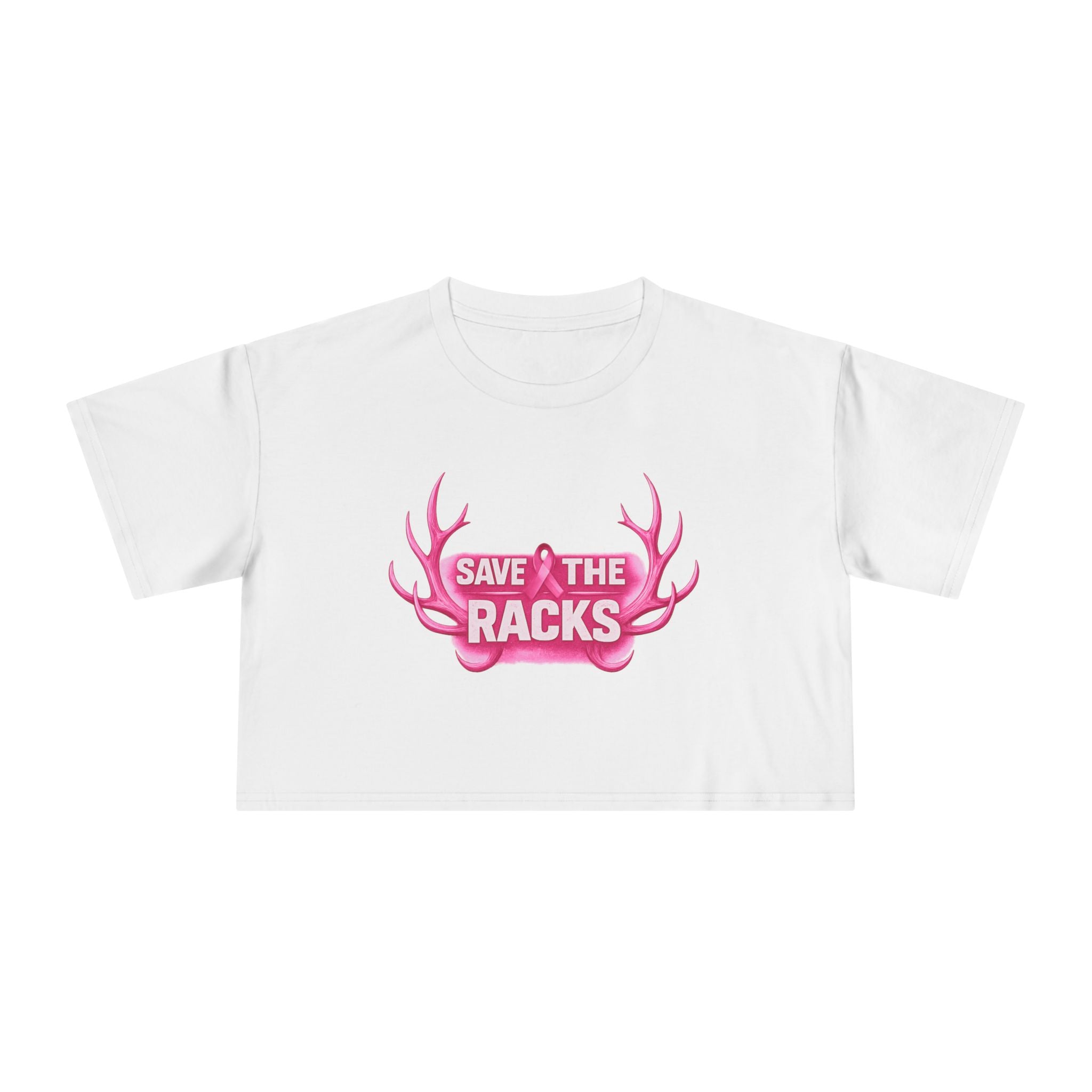 "Save The Racks" Pink Antler Crop Top